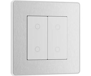 British General Evolve Variateur d'intensité 2 voies Bouton-poussoir Acier brossé Manuel