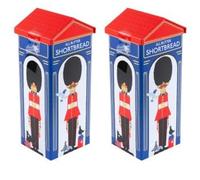 British Goods Lot de 2 boîtes de 180 g pour pain sablé au beurre Inscription "All Butter Shortbread in London" Convient pour les végétariens Cadeau festif Père Noël secret Importé du Royaume-Uni