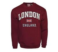 British Heritage Brands LE201MOW Unisex London England Sweatshirt Maroon Off White XS-2XL S