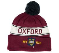 British Heritage Brands OUB102 Licensed Unisex Oxford University Pom Pom Ski Hat Maroon