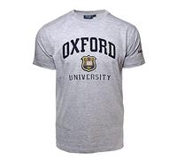 British Heritage Brands Unisex Oxford University Applique Embroidery T Shirt Grey L