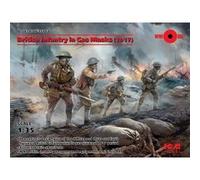 British Infantry In Gas Masks(1917)4 Figu - 1:35e - Icm G