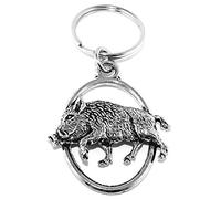 British Keychains Porte-clés Sanglier en étain avec Pochette Cadeau