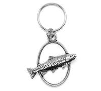 British Keychains Porte-clés Truite Poisson en étain avec Pochette Cadeau