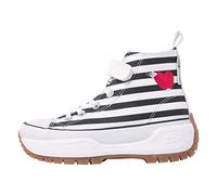 British Knights Baskets Kaya Mid Fly pour Fille, Cœur Blanc crème Noir, 32 EU