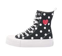 British Knights Baskets Montantes Kaya pour Femme, Cœur à Pois Noirs, 38 EU