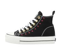 British Knights Femme Kaya Mid Basket, Noir Bordeaux cœurs, 37 EU