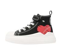 British Knights Kaya Flow Mid Basket, Cœur Noir et Rouge, 35 EU