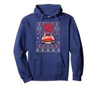 British Motor Heritage MG MGB GT Patron de Tricot de Noël Sweat à Capuche, Unisexe pour Adultes, Bleu Marine, M