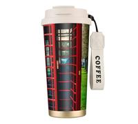 British Phone Booth Bouteilles d'eau isothermes en acier inoxydable pour homme et femme avec couvercle à pailles, anti-fuite, blanc