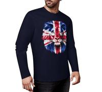British Pride Heritage T-shirt à manches longues pour homme et femme Motif drapeau britannique, Style bleu marine, XXL