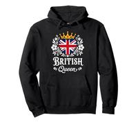 British Queen UK Flag Proud British Woman Sweat à Capuche