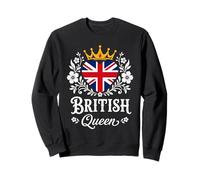 British Queen UK Flag Proud British Woman Sweatshirt