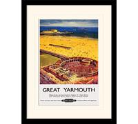 British Railways - Aufgezogener Druck "Great Yarmouth Marina Open Air Theatre By Bagley" PM9764 (40 cm x 30 cm) (Weiß/Orange/Blau)