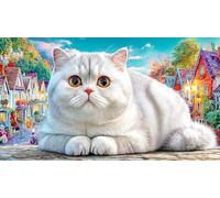 British-Shorthair 1000 pièces Jeu Stimulant Papier recyclé Puzzle pour Adultes Décoration Murale et Cadeaux Jeu éducatif détente 70x50/1000 pièces