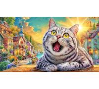British-Shorthair 1000 pièces Jeu Stimulant Puzzle pour Adultes Papier recyclé Jeu Familial Amusant & Stimulant pour Relaxation, créativité et Cadeaux 38x52/1000 pièces