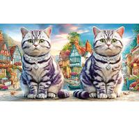 British-Shorthair 1000 pièces Puzzle Papier recyclé Cadeau Amusant & Activité Maison Jeu éducatif détente Puzzle pour Adultes et Enfants Idée Cadeau Parfaite 70x50/1000 pièces