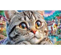 British-Shorthair 1000 pièces Puzzle pour Adultes et Enfants de 12 Ans et Plus Papier recyclé Jeu Familial Amusant & Stimulant pour décoration Murale 38x52/1000 pièces