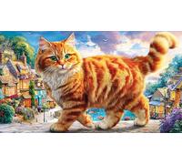 British-Shorthair 1000 pièces Puzzle pour Adultes Papier recyclé Jeu Familial Amusant & Stimulant Idée Cadeau Parfaite pour décoration Murale et Cadeaux 38x26/1000 pièces