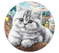 British Shorthair (49)_2 1000 Pièces Puzzle Circulaire Puzzles Classiques Puzzle Rond Créatif Jeu D'Intelligence Décoration pour Enfants Cadeau 1000pcs (67.5x67.5cm)