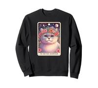 British Shorthair Carte de Tarot Motif Chat Floral Boho Sweatshirt