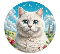 British Shorthair Cat 1000 Pieces Cat Animal Puzzles Ronds Puzzle Cadeaux Jeu D'Intelligence Puzzle DIY