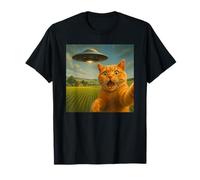 British Shorthair Cat UFO Selfie with Invasion Alien Kitten T-Shirt