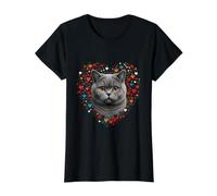 British Shorthair Chat Coeurs Amoureux des Chats T-Shirt Graphique avec Valeur