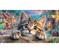 British-Shorthair Puzzle 1000 pièces Extremement Difficile Jeu Stimulant Papier recyclé pour Adultes et Enfants de 12 Ans et Plus 38x52/1000 pièces