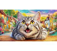 British-Shorthair Puzzle 1000 pièces Papier recyclé Jeux éducatifs Idée Cadeau Parfaite pour Adultes et Enfants de 12 Ans et Plus Beau Puzzle de décoration 70x50/1000 pièces