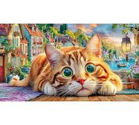 British-Shorthair Puzzle pour Adultes 1000 pièces Jeux éducatifs Cadeau Amusant & Activité Maison Jeu Stimulant pour Relaxation, créativité et Cadeaux 38x26/1000 pièces