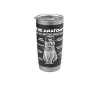 British Shorthair T| Propriétaire d'un chat British Gobelet isotherme en acier inoxydable double paroi