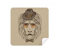 British Style Doux Lion Chapeau Nœud Papillon Lunettes Chiffon de Nettoyage Nettoyant pour Écran de Téléphone en Daim Tissu 2 Pcs