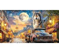 British-Themed-Semi-Truck-with-Union-Jack Puzzle pour Adultes 1000 pièces Jeu Familial Amusant & Stimulant Puzzle Défi de Jeu éducatif Beau Puzzle de décoration 38x26/1000 pièces