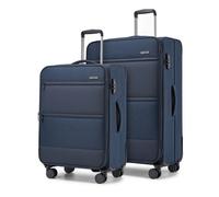 British Traveller Set de 2 Valises Souple Extensible Valise Soute (57.5/68.5cm) Valise à 4 roulettes avec Serrure TSA