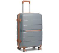 British Traveller Valise Cabine 56x37x22 cm, Valise Rigide Soute en Polypropylène Valise de Voyage à 4 roulettes et Serrure TSA, Gris