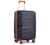 British Traveller Valise Cabine 56x37x22 cm, Valise Rigide Soute en Polypropylène Valise de Voyage à 4 roulettes et Serrure TSA, Marine