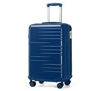 Valise 55cm -Valise de Voyage avec Serrure TSA, Bagage à Main Trolley Rigide Bagages Cabine avec 4 roulettes Marine Marine