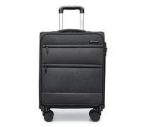 British Traveller Valise Cabine Souple Bagages Cabine 33 Liters, Valise de Voyage à 4 roulettes et Serrure TSA, 53.5x40x21 cm (Noir)