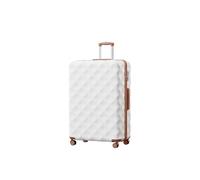 British Traveller Valise Extra Grande 86cm 149L Légère Durable ABS et PC, Rigide Soute Avion, Étanche Antitache, Serrure TSA, Roues 360°, Blanc