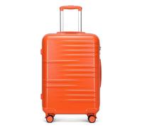 British Traveller Valise Moyenne 64cm, Valise de Voyage avec roulettes 4x360 degrés et Serrure TSA (Orange)