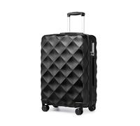 British Traveller Valise Moyenne 64x43x26.5cm, Valise Soute 57L, Valise Rigide Ultra Légère, Valise de Voyage avec roulettes 4x360 degrés et Serrure TSA (Noir)