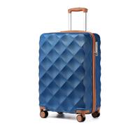 British Traveller Valise Moyenne Soute 64cm 57L Rigide TSA Marine/Brun | Bagage Soute Avion 23kg, ABS et PC Léger et Résistant, Roues Silencieuses 360°, Poignée Confortable, Voyages Pro & Loisirs