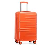 British Traveller Valise Moyenne Taille 64x43x26cm Valises Soute Trolley ABS Valise de Voyage avec roulettes et Serrure TSA, Orange