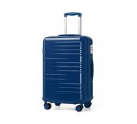 British Traveller Valise Moyenne Taille Valises Soute, Valise Rigide Trolley Ultra Légère en ABS+PC, Valise de Voyage avec roulettes 4x360 degrés et Serrure TSA, 64x43x26.5 cm (Marine)