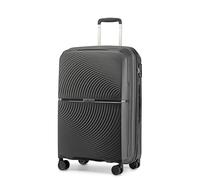 British Traveller Valise Moyenne Taille 68 Liters, Rigide Valise de Voyage à 4 roulettes et Serrure TSA, 67x46x27 cm (Noir)