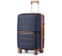 British Traveller Valise Moyenne Taille Valise de Voyage 69 Liters, Rigide Trolley en Polypropylène à 4 roulettes et Serrure TSA, 66x43.3x28.5 cm (Marine)