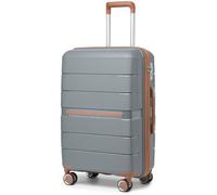 British Traveller Valise Moyenne Taille Valises Soute 69 Liters, Rigide Trolley en Polypropylène à 4 roulettes et Serrure TSA, 66x43.3x28.5 cm (Gris)