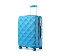 British Traveller Valise Soute Moyenne 64x43x26,5 cm,Valise Rigide Ultra-Légère, 57L, 4 Roues Silencieuses 360°, Serrure TSA - Valise de Voyage Idéale(Bleu Cyan)