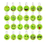 BRITIVIVE Lot de 24 pendentifs réfléchissants pour enfants, cartable, réflecteurs, porte-clés Smiley, pour cartables, sacs à dos, cyclisme